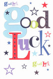 A spirited sense of encouragement radiates from this cheerful good luck card, designed in a style reminiscent of the creative hubs tucked down Wapping's winding lanes. The phrase 'Good Luck' leaps out in a lively assembly of oversized, pastel-blue letters interwoven with deep reds, mossy greens, and rich purples, as if chosen from a palette inspired by the colours seen at Hermitage Riverside Memorial Garden in spring. Playful pops of navy, lilac, and bright lime skip across the white card like confetti, while whimsical stars drift overhead, evoking dreams and possibilities as boundless as the sky above Wapping's docks. Beneath your fingers, the card's smooth, reassuring texture suggests the quality and care so valued by those who receive flowers from local artisans. This card is ideal for pressing into the palm of a friend about to start a job near Tower Bridge or head off to university-its blend of heartfelt optimism and gentle, magical support makes it more than just a sentiment. It's a beautifully tangible reminder of Wapping's warmth and belief in new beginnings.